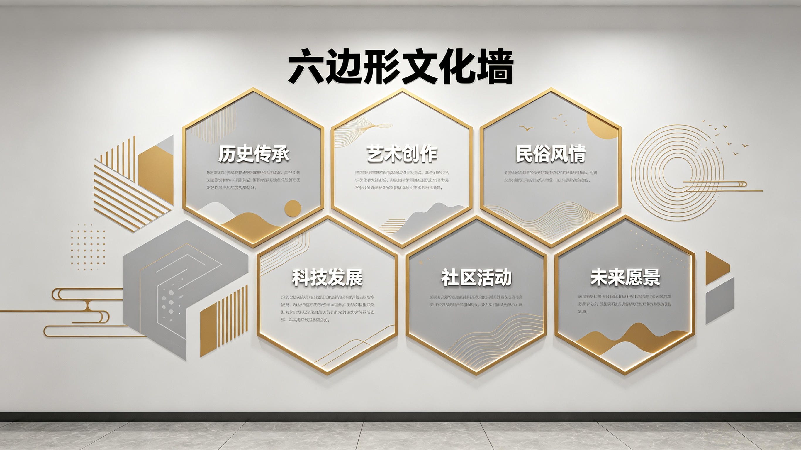 吴起企业文化墙 | 六边形信息美学